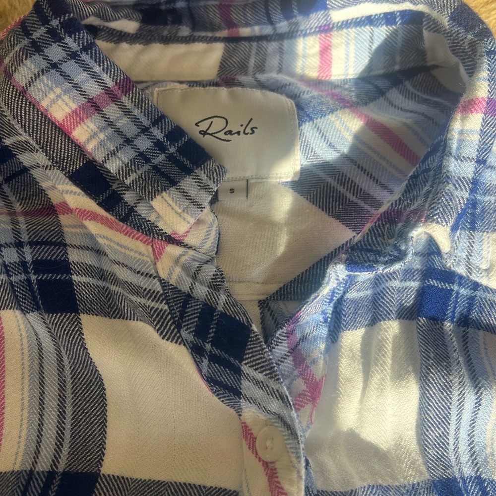 Rails Blue and White Plaid Shirt